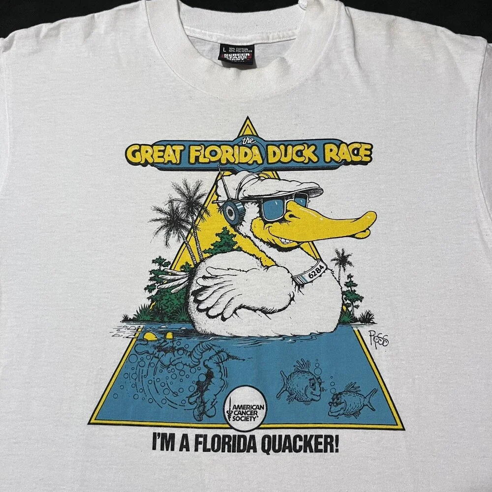 Vintage Tampa Shirt Gasparilla Marathon Florida Duck Race Run Nike Scott Ross